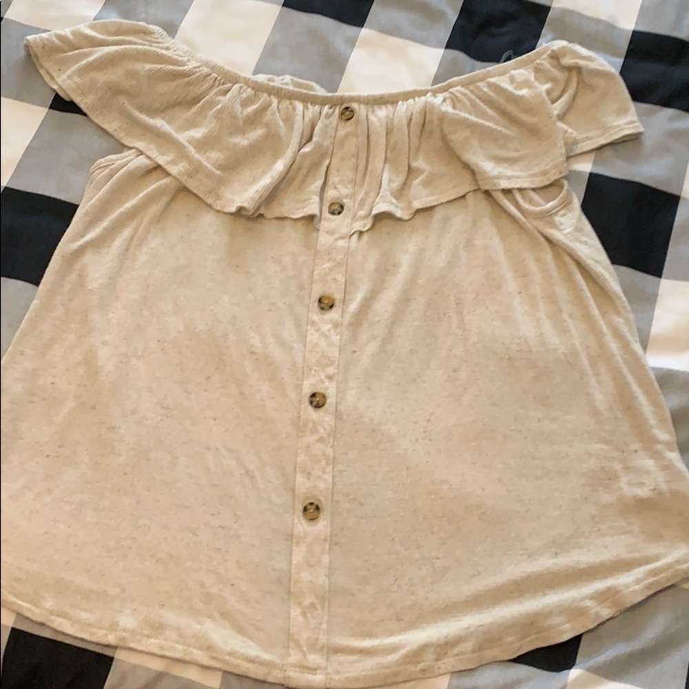 Cold Shoulder Ruffle Shirt